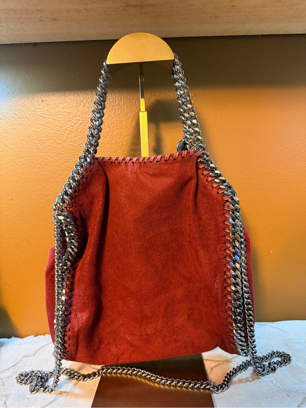 Stella McCartney Red Falabella-Style Chain Shoulder Bag - Picture 2 of 10